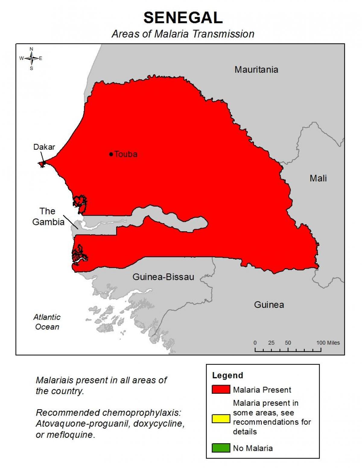 karta za Senegal malariju