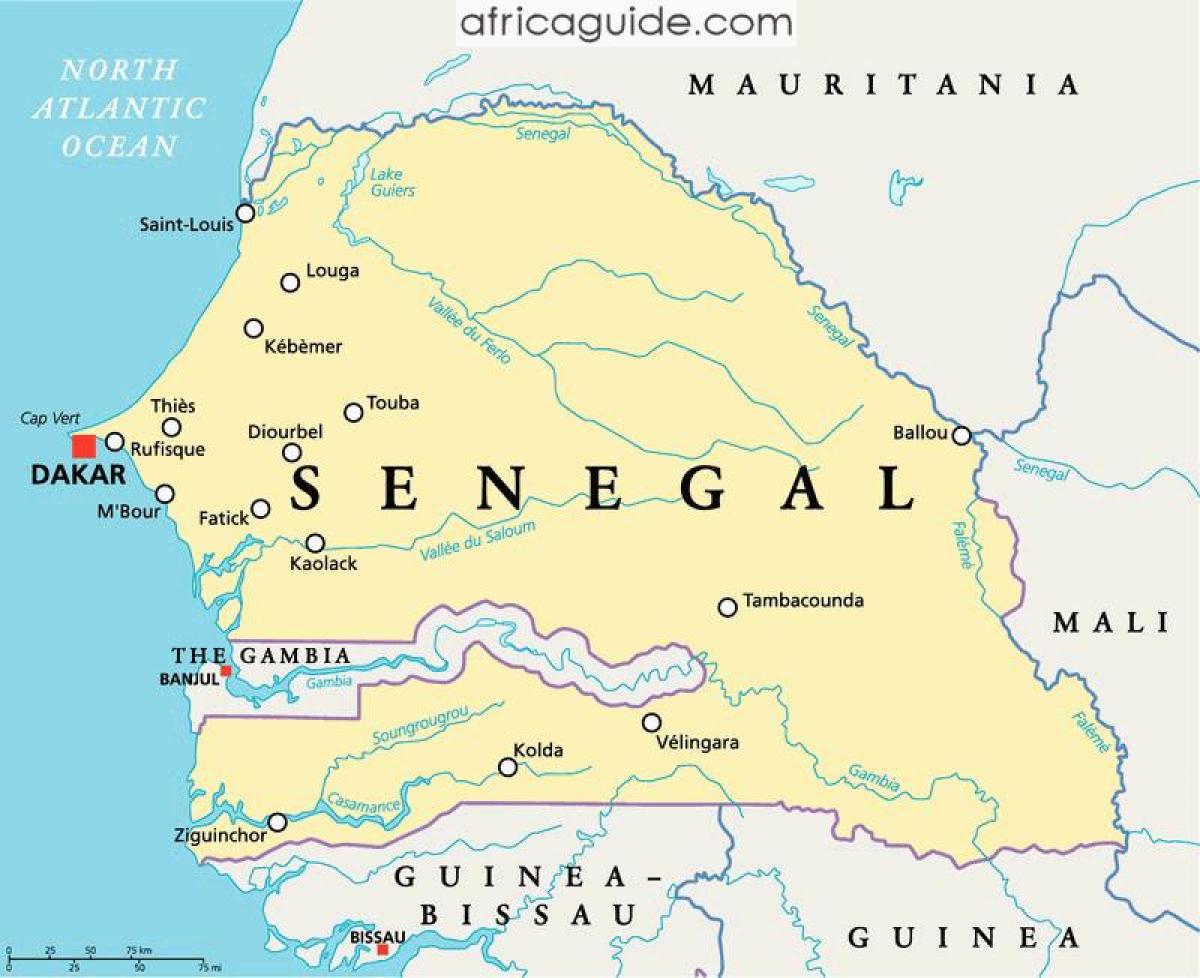 Senegal rijeku africi mapu
