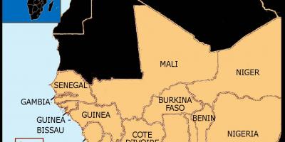Karta za Senegal mapu africi